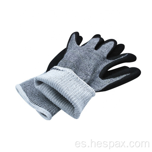 Guantes de trabajo anti-Slip recubierto de nitrilo Hespax HPPPE HPPE